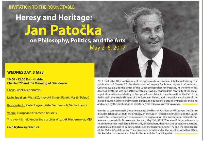Flyer for round table about Jan Patočka