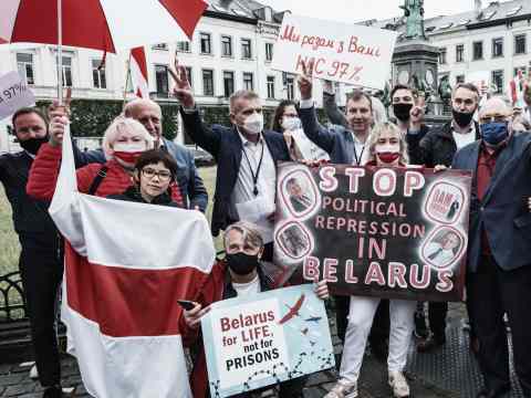 Protest supporting democratic Belarus